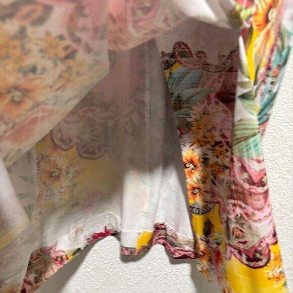 Etcetera Women's Maxi Dress 6 Multicolor Floral Surplice Neck Lined Short Sleeve - Picture 4 of 6